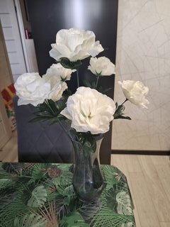 Цветок искусственный пасхальный, Роза, 7 головок, 40 см, в ассортименте, FY085 - фото 3 от пользователя