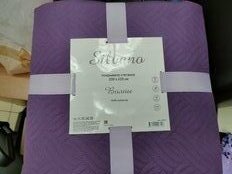 Покрывало евро, 220х200 см, 100% полиэстер, стеганое, Silvano, Ультрасоник Волны, ежевичное - фото 4 от пользователя