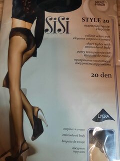 Колготки Sisi, Style, 20 DEN, р. 5, nero/черные, с ажурными трусиками и прозрачным мыском - фото 4 от пользователя