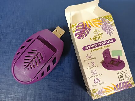 Репеллент фумигатор, USB для пластин, с индикатором, Help - фото 6 от пользователя
