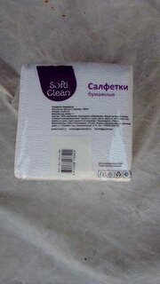 Салфетки бумажные Softi Clean, 100 шт, 1 слой, белые - фото 5 от пользователя