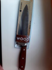 Нож кухонный Daniks, Wood, шеф-нож, нержавеющая сталь, 20 см, рукоятка дерево, 160939-1 - фото 5 от пользователя