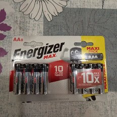 Батарейка Energizer, АА (LR06, LR6), Max, алкалиновая, 1.5 В, блистер, 8 шт, E300112403 - фото 1 от пользователя