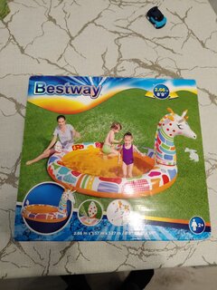 Бассейн надувной Bestway, 266х157х127 см, Дремлющий жираф, 53089, 220 л - фото 2 от пользователя