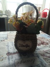 Цветок искусственный декоративный Композиция, в корзинке, 21 см, Y6-2044 - фото 3 от пользователя