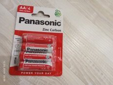 Батарейка Panasonic, АА (R6, 15D), Zinc-carbon, солевая, 1.5 В, блистер, 4 шт - фото 7 от пользователя