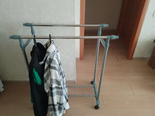 Вешалка напольная 140х43х158 см, Aqwin, металл, с колесами, телескопическая, VSY19, серая - фото 8 от пользователя