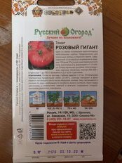 Семена Томат, Розовый гигант, 0.1 г, цветная упаковка, Русский огород - фото 4 от пользователя