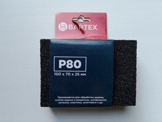 Шлифовальная губка зернистость P80, мягкая, Bartex - фото 3 от пользователя