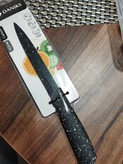 Нож кухонный Daniks, Карбон, универсальный, нержавеющая сталь, 12.5 см, рукоятка пластик, YW-A641-3-UT - фото 6 от пользователя