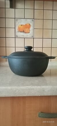 Кастрюля чугун, 3 л, с крышкой, крышка алюминий, Maysternya, Т402С2, черная, индукция - фото 1 от пользователя