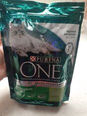 Корм для животных Purina, One, 200 г, для домашних кошек, индейка, цельные злаки, 0042014110 - фото 1 от пользователя