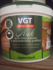 Лак VGT, матовый, акриловый, бесцветный, для внутренних и наружных работ, 0.9 кг - фото 8 от пользователя