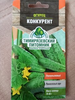 Семена Огурец, Конкурент, 0.3 г, раннеспелые, цветная упаковка, Тимирязевский питомник - фото 9 от пользователя