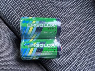 Батарейка Ergolux, D (R20), Zinc-carbon, солевая, 1.5 В, спайка, 2 шт, 12442 - фото 9 от пользователя