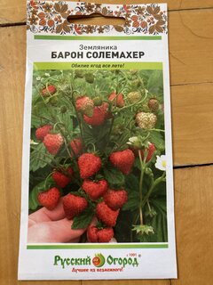 Семена Земляника, Барон Солемахер, 0.05 г, цветная упаковка, Русский огород - фото 3 от пользователя