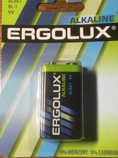 Батарейка Ergolux, 9V (6LR61), Alkaline, щелочная, 9 В, блистер, 11753 - фото 1 от пользователя