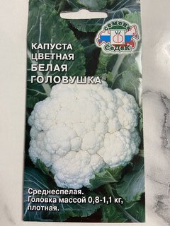 Семена Капуста цветная, Белая головушка, 0.5 г, Евро, цветная упаковка, Седек - фото 1 от пользователя