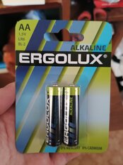 Батарейка Ergolux, АА (LR6, 15A), Alkaline, щелочная, 1.5 В, блистер, 2 шт, 11747 - фото 9 от пользователя