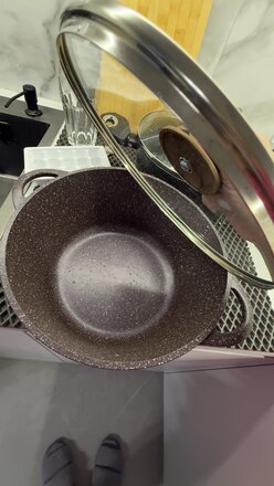Кастрюля алюминий, антипригарное покрытие, 3 л, с крышкой, крышка стекло, Гурман, Coral, ГМк303КР, индукция - фото 5 от пользователя