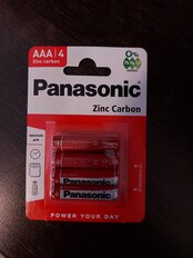 Батарейка Panasonic, ААА (LR03, R3), Zinc-carbon, солевая, 1.5 В, блистер, 4 шт - фото 9 от пользователя