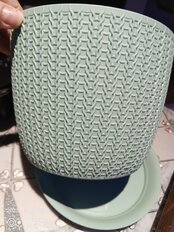 Горшок для цветов пластик, 2.8 л, 18х14 см, фисташковый, Idea, Вязание, М 3121 - фото 3 от пользователя