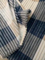 Плед евро, 200х220 см, велсофт жаккард, 100% полиэстер, Silvano, Полоски, Клетка, бежевый, ST-202 - фото 1 от пользователя