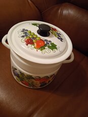 Кастрюля эмалированная сталь, 10 л, с крышкой, крышка сталь, цилиндрическая, Керченский металлургический завод, 41804-222/6, в ассортименте - фото 3 от пользователя