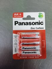 Батарейка Panasonic, АА (R6, 15D), Zinc-carbon, солевая, 1.5 В, блистер, 4 шт - фото 1 от пользователя