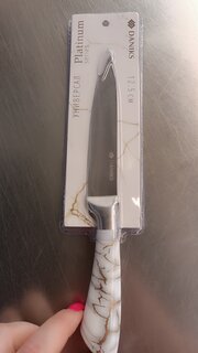 Нож кухонный Daniks, Platinum, универсальный, нержавеющая сталь, 12.5 см, рукоятка пластик, WFCF-0044-4 - фото 4 от пользователя