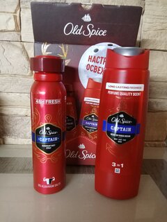 Набор подарочный для мужчин, Old Spice, Captain, дезодорант спрей 150 мл + гель для душа+шампунь 250 мл - фото 9 от пользователя