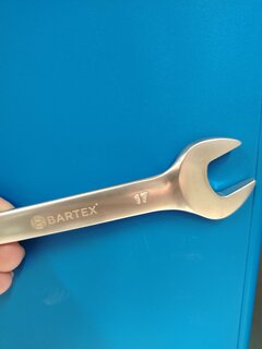 Ключ рожковый, Bartex, 17х19 мм, хромированный зеркальный, CrV сталь - фото 1 от пользователя
