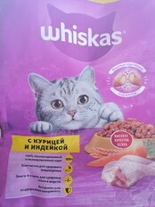 Корм для животных Whiskas, 1900 г, для взрослых кошек 1+, сухой, курица/индейка, подушечки с паштетом, пакет - фото 9 от пользователя