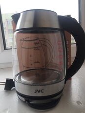 Чайник электрический JVC, JK-KE1707, черный, 1.7 л, 2200 Вт, скрытый нагревательный элемент, стекло - фото 6 от пользователя