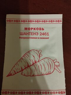 Семена Морковь, Шантанэ 2461, 1 г, Первая цена, белая упаковка, Русский огород - фото 7 от пользователя