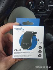 Держатель для телефона Vixion, VR-18, магнитный в дефлектор с прищепкой, черный - фото 7 от пользователя