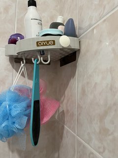 Полка для ванной пластик, настенная, угловая, 26х22.5х6 см, Y9-226 - фото 3 от пользователя