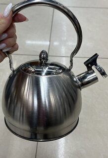Чайник нержавеющая сталь, 2 л, со свистком, матовый, ручка металлическая, Daniks, GS-04314-2.0L/SMY-088, индукция - фото 1 от пользователя