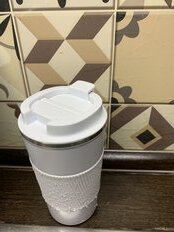 Термокружка нержавеющая сталь, пластик, 0.5 л, белая, Y4-6468 - фото 5 от пользователя