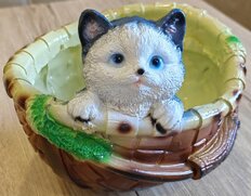 Фигурка садовая кашпо, Кошка в лукошке, 24х21х21 см, гипс, 51 - фото 4 от пользователя