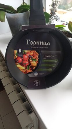 Сковорода алюминий, 26 см, антипригарное покрытие, Горница, Элегант, пластиковая ручка, индукция, Ис8261эл - фото 1 от пользователя