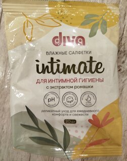 Салфетки влажные Diva, Fashion, 20 шт, для интимной гигиены с ромашкой, 10163 - фото 3 от пользователя