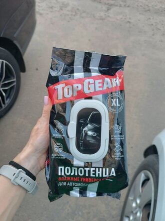 Салфетки влажные автомобильные универсальные, 60 шт, с пластиковым клапаном, полотенца автомобильные, Top Gear, 72748 - фото 3 от пользователя