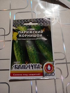 Семена Огурец, Парижский корнишон, 0.5 г, Кольчуга, цветная упаковка, Русский огород - фото 1 от пользователя