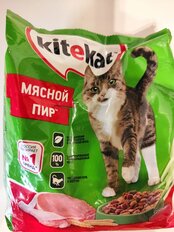 Корм для животных Kitekat, 350 г, для взрослых кошек, сухой, мясной пир, пакет, 10132138 - фото 8 от пользователя