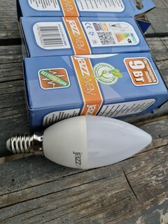 Лампа светодиодная E14, 9 Вт, 75 Вт, свеча, 3000 К, теплый белый свет, JazzWay, PLED- SP C37 - фото 3 от пользователя