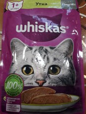 Корм для животных Whiskas, 75 г, для взрослых кошек 1+, паштет, утка, пауч, G8473 - фото 6 от пользователя