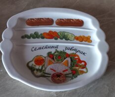 Тарелка обеденная, керамика, 22.5х19.4х2.2 см, фигурная, Семейный завтрак у кошечки, 589-309, мультиколор - фото 9 от пользователя