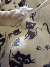 Сумка пляжная 40х38 см, холщовая ткань, Котики, Y822-011 - фото 8 от пользователя