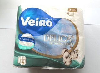Туалетная бумага Veiro, Delicate Aroma, 3 слоя, 4 шт, 17 м, с втулкой - фото 1 от пользователя
